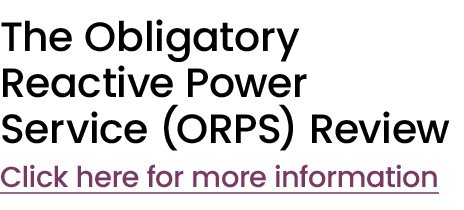 The Obligatory Reactive Power Service (ORPS) Review Click here for more information