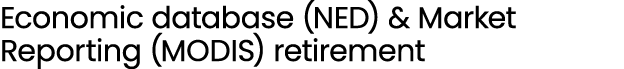 Economic database (NED) & Market Reporting (MODIS) retirement 
