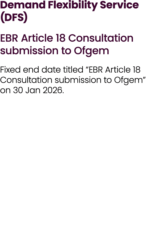 Demand Flexibility Service (DFS) EBR Article 18 Consultation submission to Ofgem Fixed end date titled “EBR Article 1...