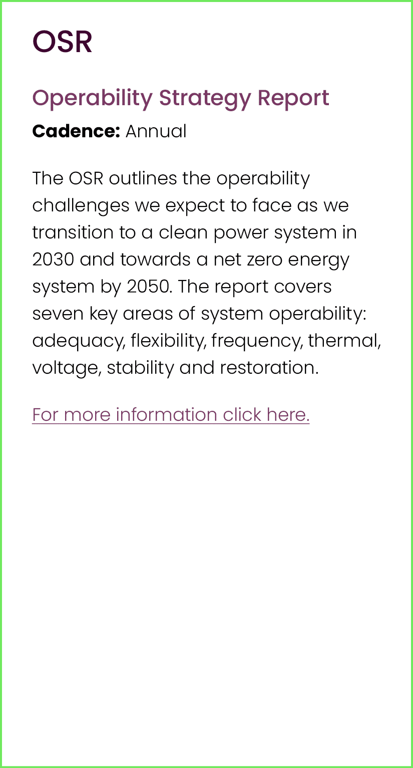 OSR Operability Strategy Report Cadence: Annual The OSR outlines the operability challenges we expect to face as we t...