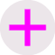 A pink and purple circle with a plus sign in the middle. AI generated content