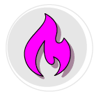 A pink flame with a wick in the center. AI generated content