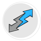 A blue arrow pointing upwards on a white background. AI generated content