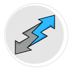 A blue arrow pointing upwards on a white background. AI generated content