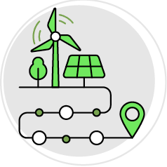 A windmill is shown with a solar panel on top of it. AI generated content