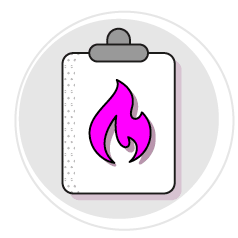 A pink flame is depicted on a white background. AI generated content