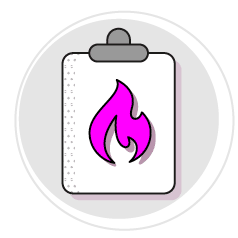 A pink flame is depicted on a white background. AI generated content