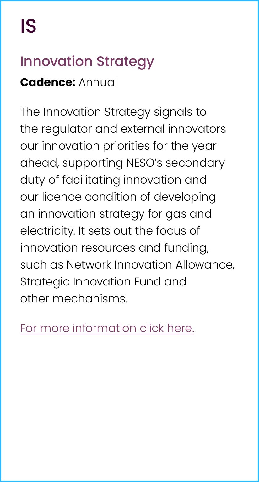 IS Innovation Strategy Cadence: Annual The Innovation Strategy signals to the regulator and external innovators our i...