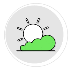 A sunny day with a green cloud. AI generated content