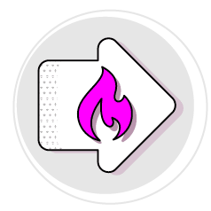 A pink flame is shown on a white background. AI generated content