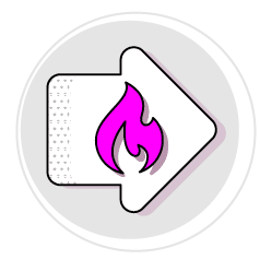 A pink flame is shown on a white background. AI generated content