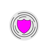 A shield with a pink and purple design. AI generated content