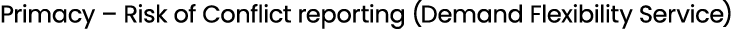 Primacy – Risk of Conflict reporting (Demand Flexibility Service)