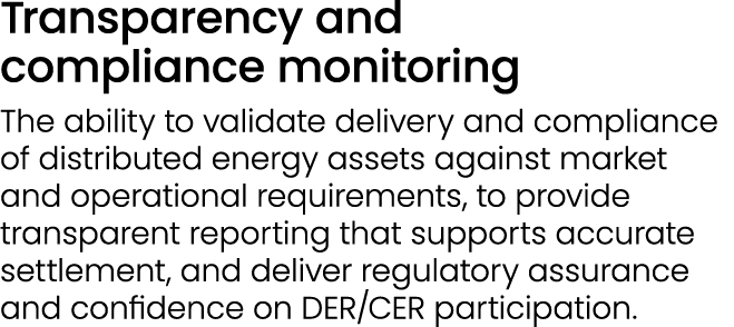 Transparency and compliance monitoring The ability to validate delivery and compliance of distributed energy assets a...