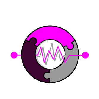 A pink and purple circle with a white center. AI generated content
